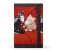 Eekstdbn Portafoglio a tre ante a forma di gatto, porta carte e denaro Oganizer sottile elegante mini portamonete con cerniera tasca portamonete per uomini e donne