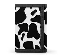 Eekstdbn Portafoglio a tre ante a pois con mucca, porta carte e denaro Oganizer sottile elegante mini portamonete con cerniera tasca portamonete per uomini e donne