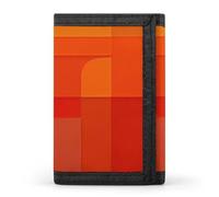 Eekstdbn Portafoglio a tre ante astratto arancione e grigio, porta carte e denaro Oganizer sottile elegante mini portamonete con cerniera tasca portamonete credito per uomini e donne