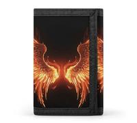 Eekstdbn Portafoglio a tre ante con ali ad angolo di fuoco, porta carte e denaro Oganizer sottile elegante mini portamonete con cerniera tasca portamonete per uomini e donne