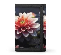 Eekstdbn Portafoglio a tre ante con fiori, porta carte e denaro Oganizer sottile elegante mini portamonete con cerniera tasca portamonete per uomini e donne