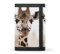 Eekstdbn Portafoglio a tre ante con giraffa, porta carte e denaro Oganizer sottile elegante mini portamonete con cerniera tasca portamonete per uomini e donne