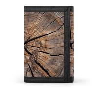 Eekstdbn Portafoglio a tre ante in legno con motivo tronco di albero, porta carte e denaro Oganizer sottile elegante mini portamonete con cerniera tasca portamonete per uomini e donne