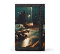 Eekstdbn Portafoglio a tre ante per auto da corsa, porta carte e denaro Oganizer sottile elegante mini portamonete con cerniera tasca portamonete per uomini e donne