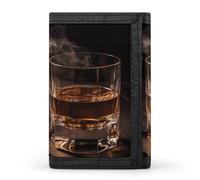 Eekstdbn Portafoglio a tre ante per sigari e whisky, porta carte e banconote, sottile ed elegante, mini portamonete con cerniera, tasca portamonete per uomini e donne