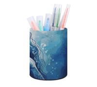 Eekstdbn Portapenne a forma di sirena blu, per scrivania, elegante decorazione per ufficio, accessori da scrivania e organizer per spazio di lavoro per casa, ufficio