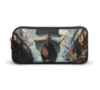 Eekstdbn Sea-going Pirate Pencil Case Ufficio Cancelleria Organizzatore Semplice Robusta Chiusura a Cerniera Portatile Matita Borsa Ufficio Viaggio Multiuso