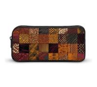 Eekstdbn Stile africano Patchwork Matita Astuccio Cancelleria Ufficio Organizer Semplice Robusta Chiusura A Cerniera Portatile Matita Sacchetto Ufficio Viaggio
