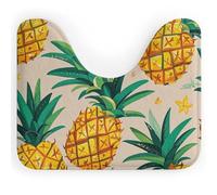 Eekstdbn Tappeto da bagno antiscivolo con motivo ananas, facile da pulire, ad asciugatura rapida, per pavimento del bagno, lavabile in lavatrice, super assorbente, a forma di U, 40,6 x 50,8 cm