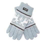 EEM guanti da donna X-Mas in cotone con fodera termica Thinsulate; azzurro mix L