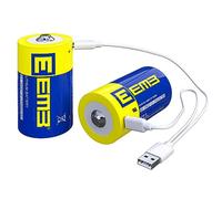 EEMB Batterie D da 1,5 V Batterie D ricaricabili 5550mWh Batterie ricaricabili a celle D al litio Cavo di ricarica USB tipo C Batteria di ricambio LR20 per torcia elettrica - Confezione da 2 pezzi