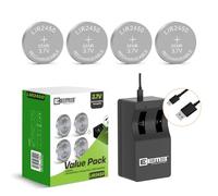 EEMB LIR2450 Batteria ricaricabile da 3,7 V Batterie a bottone agli ioni di litio da 120 mAh (4 pezzi con caricatore)