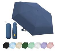 EEPLUYTY Ombrelli Portatile Con 6 Nervature, 6 Stecche Portatile Mini Ombrello Da Tasca, Ombrello Pieghevole Manuale Compatto Comodo e Portatile, Anti-Tempesta Ombrello Piccolo (Con Guscio)
