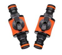 EEQANAO 1 pz/2 pz 16 mm Raccordo valvola di intercettazione for Tubo da Giardino Adattatore for Rubinetto Tubo in plastica Giunto rapido for irrigazione autolavaggio(2pcs)