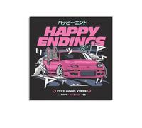 EERS JDM - Poster con auto da corsa 240SX su tela, decorazione decorativa da parete su tela, poster decorativo moderno, per camera da letto, per famiglia e camera da letto, 60 x 60 cm