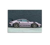 EERS Poster 911 992 GT3 RS rosa, motivo: macchina sportiva tedesca, poster decorativo da parete su tela, stampa artistica su tela, poster decorativo per camera da letto, 40 x 60 cm