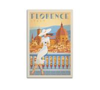 EERS Poster vintage da parete con stampa artistica su tela, motivo: Firenze - Italia, decorazione moderna per camera da letto, per camera da letto, 60 x 90 cm