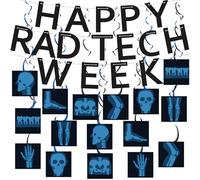 Eersida 48 pezzi Settimana Tecnologo a Raggi X Compreso Banner Appeso Vortici Decorazione Della Parete Vacanze Celebrare Eventi per Medici Imaging e Radioterapia Professionisti Festival Forniture