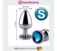 EESH® anal plug stimolatore anale in metallo taglia S M L con base gioiello blu