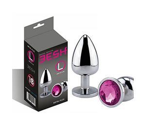 EESH® STIMOLATORE ANALE IN METALLO METAL ANAL PLUG TG M GIOIELLO ROSA MM 95 X 40