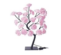 EESLL Albero di rose con 24 luci a LED bianco caldo, alimentato tramite USB, per mamma e ragazza, decorazione per la casa e la camera da letto