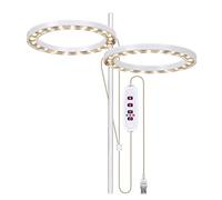 EESLL Lampada a LED per crescere la luce, con anello d'angelo USB, regolabile in altezza con spettro completo, luce a LED con timer automatico per fiori e piante, illuminazione per interni domestici