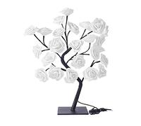 EESLL Lampada da Tavolo a Forma di Albero di Rose, Lampada per Albero delle Fate Con 24 Luci LED Bianche Calde, Alimentazione USB, per Mamma e Ragazza, Decorazione per la Casa
