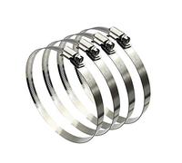EesTeck 4Pcs 6" Adjustable 304 Stainless Steel Duct Clamps Hose Clamp Pipe Clamp Air Ducting Clamp worm drive hose clamps(141mm-165mm)