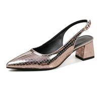 Eestfy Décolleté con Cinturino Posteriore Stile Francese Donna Décolleté Eleganti A Punta con Tacco A Blocchetto Cinturino con Fibbia Regolabile Cena Appuntamento E Cocktail,Grigio,41 EU