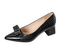 Eestfy Décolleté da Ufficio Donna Scarpe Comode con Tacco A Blocchetto A Punta Accento Fiocco Calzature Business Casual Décolleté Eleganti Slip On per Colloqui E Abbigliamento,Nero,45 EU
