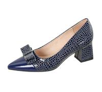 Eestfy Décolleté da Ufficio Donna Scarpe Comode con Tacco A Blocchetto A Punta Accento Fiocco Calzature Business Casual Décolleté Eleganti Slip On per Colloqui E Abbigliamento,Blu,45 EU