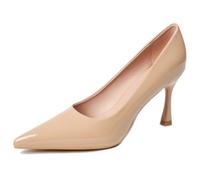 Eestfy Decolleté da Ufficio Eleganti Donna in Pelle Verniciata con Tacco Stiletto Classico a Punta a Punta Scarpe Eleganti per Incontro di Business e Banchetto Sera,Nude 5cm,39 EU