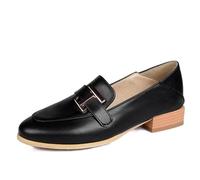 Eestfy Mocassini Slip-On da Donna Tacco Basso Punta Rotonda Flats per Lavoro & Quotidiano Indossabili 2-in-1 Come Mule PU Interno Morbido e Confortevole,Nero,36 EU