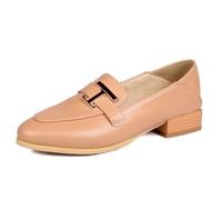 Eestfy Mocassini Slip-On da Donna Tacco Basso Punta Rotonda Flats per Lavoro & Quotidiano Indossabili 2-in-1 Come Mule PU Interno Morbido e Confortevole,Apricot,42 EU