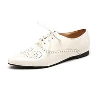 Eestfy Oxford Basse Calzata Larga Donna Traforate Punta Decorata Lacci