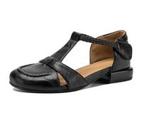 Eestfy Sandali A Punta Chiusa Donna Bassi Donna Sandali Romani Intrecciati con Design Traforato A T Cinturino alla Caviglia Sandali Estivi Casual Comodo Stile da Passeggio