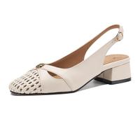 Eestfy Sandali Minimalisti Intrecciati Donna Punta Chiusa Slingback Punta Quadrata Tacco A Blocco Basso Sandali Casual Fibbia Cinturino Scarpe Estive Quotidiane,off White,41 EU