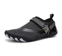 Eestfy Scarpe Acquatiche per Donne Uomini Asciugatura Rapida Sneakers Acquatiche Fori di Drenaggio Chiusura A Gancio E Asola Scarpe da Nuoto Spiaggia Guado Suola Antiscivolo,A021black,46 EU