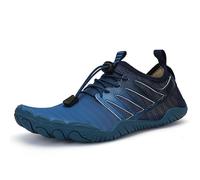 Eestfy Scarpe Acquatiche per Donne Uomini Asciugatura Rapida Sneakers Acquatiche Fori di Drenaggio Chiusura A Gancio E Asola Scarpe da Nuoto Spiaggia Guado Suola Antiscivolo,A023blue,36 EU