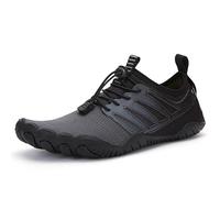 Eestfy Scarpe Acquatiche per Donne Uomini Asciugatura Rapida Sneakers Acquatiche Fori di Drenaggio Chiusura A Gancio E Asola Scarpe da Nuoto Spiaggia Guado Suola Antiscivolo,A023black,40 EU
