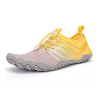 Eestfy Scarpe Acquatiche per Donne Uomini Asciugatura Rapida Sneakers Acquatiche Fori di Drenaggio Chiusura A Gancio E Asola Scarpe da Nuoto Spiaggia Guado Suola Antiscivolo,A023yellow,42 EU