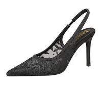 Eestfy Scarpe con Tacco Slingback in Pizzo da Sposa Punta Aguzza Stiletto Tacchi da Sposa Eleganti Scarpe in Mesh per Cerimonia E Ricevimento Design Leggero Traspirante,Nero,39 EU