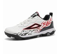 Eestfy Scarpe da Baseball Resistenti Tacchetti in Gomma Suola MD Design Basso per Terra Prato Allenamento Outdoor Uomo Donna,Bianca,42 EU