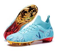 Eestfy Scarpe da Calcio FG Uomo e Donna Design Alto Tacos Antiscivolo Allenamento Professionale su Terreno Duro Multi-Colore Taglie Complete Disponibili,Electric Blue fg,42 EU