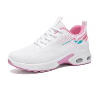 Eestfy Scarpe da Corsa Leggere in Rete da Donna, Sneakers Traspiranti con Cuscino d'Aria e Ammortizzazione, Ideali per Allenamento e Passeggio,Bianca,40 EU
