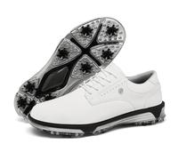 Eestfy Scarpe da Golf Professionali Uomo e Donna Impermeabili Pelle Piena Fiore Tacchetti Morbidi Design Basso Punta Tonda Comode Stile Oxford Classico Tutte Le Stagioni,Bianca,40 EU