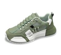 Eestfy Sneakers Casual Sportive Uomo, Tomaia in Mesh + PU Traspirante, Suola Spessa Ammortizzante, Stringate per Corsa e Viaggio,Verde,43 EU