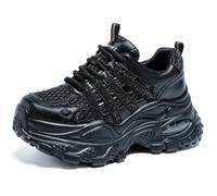 Eestfy Sneakers con Zeppa Spessa da Donna Senza Lacci Scarpe da Corsa da Tennis da Palestra da Allenamento Sportivo Sneakers per Camminare in Autunno E attività All'Aperto Casual,Nero,42 EU