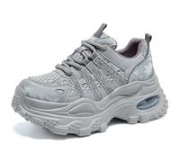 Eestfy Sneakers con Zeppa Spessa da Donna Senza Lacci Scarpe da Corsa da Tennis da Palestra da Allenamento Sportivo Sneakers per Camminare in Autunno E attività All'Aperto Casual,Marrone,41 EU
