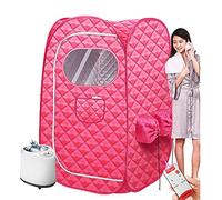 EEUK Sauna a Vapore Portatile da Casa, 2L Cabina Home Sauna, Tenda per Sauna a Vapore con Telecomando Wireless, 95 Minuto Controllo a Timer, Rosso